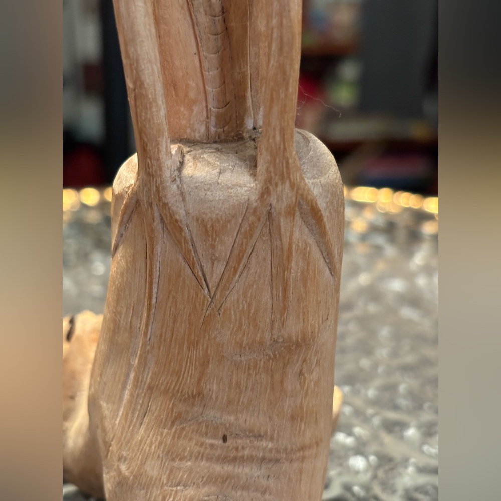 1930s Art Deco Organic Root Wood Root Hand Carved Heron Folk Art Statue 11in - Picture 12 of 13